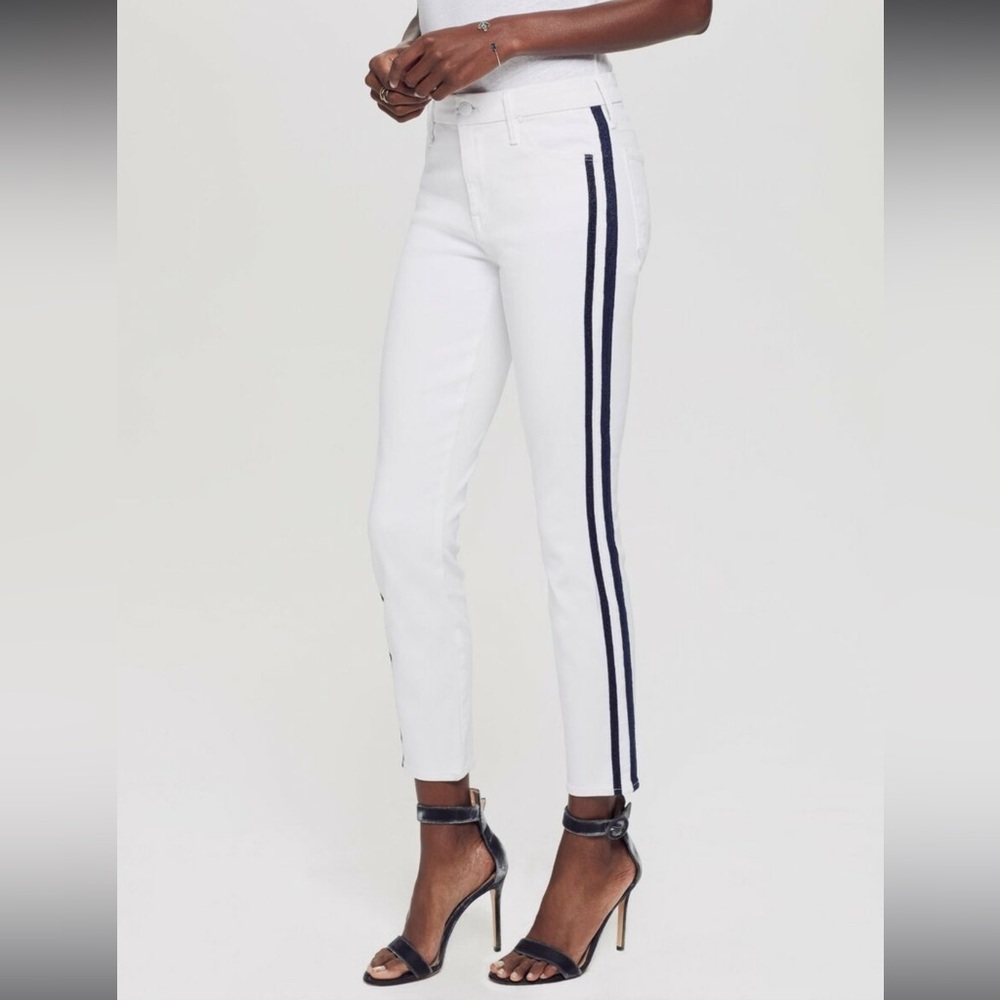 NWT Mother Denim Looker Ankle in Glass Slipper Racer Size 26